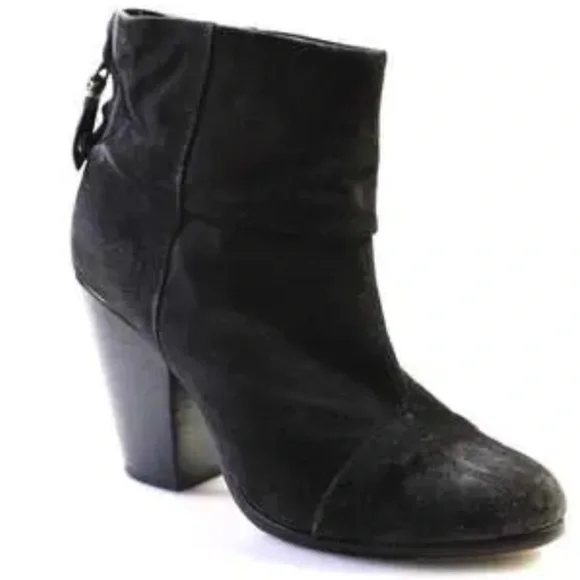 Rag & Bone Newbury Black Leather Suede Ankle Boots Sz 9.5 ASO Celebrities Chunky - Picture 15 of 15